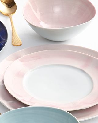 12-Piece Pink Brushstroke Dinnerware Service