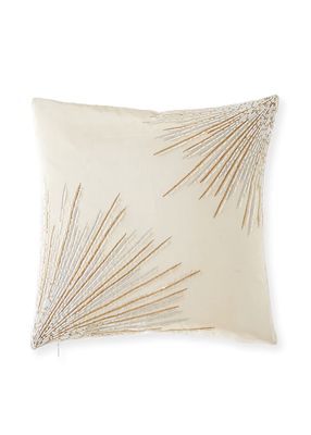 12" Seduction Embroidered And Beaded Decorative Pillow