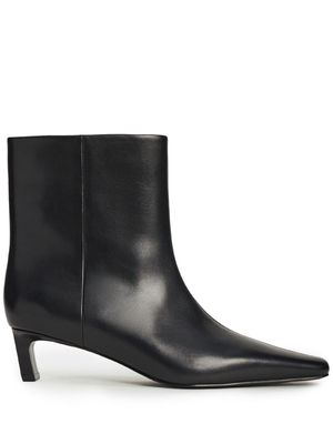 12 STOREEZ 40mm square-toe leather ankle boots - Black