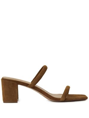12 STOREEZ 65mm block-heel suede sandals - Brown