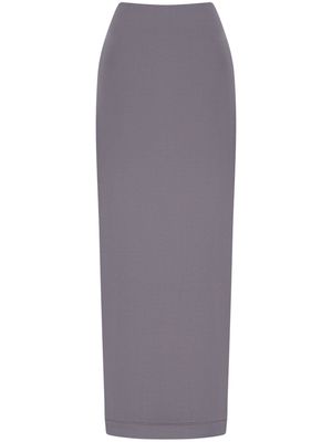 12 STOREEZ A-line rear-slit maxi skirt - Grey