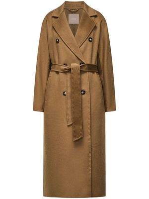 12 STOREEZ belted cashmere coat - Brown