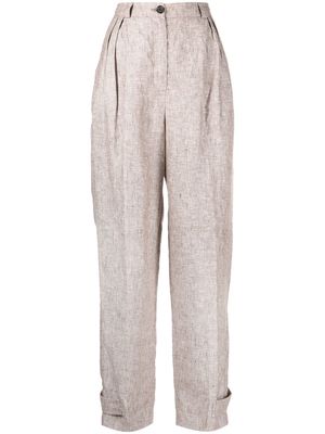 12 STOREEZ belted-cuff pleated trousers - Neutrals