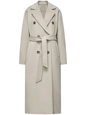 12 STOREEZ belted double-breasted maxi coat - Neutrals