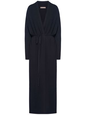 12 STOREEZ belted knitted maxi cardigan - Black