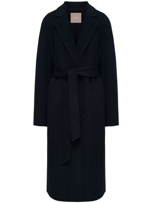 12 STOREEZ belted merino-wool midi coat - Black