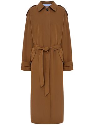 12 STOREEZ belted single-breasted trench coat - Brown