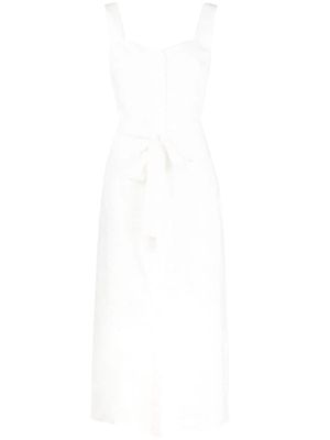 12 STOREEZ belted sleeveless midi dress - White