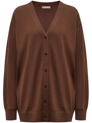 12 STOREEZ button-up V-neck cardigan - Brown