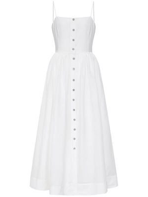 12 STOREEZ buttoned midi flared dress - White