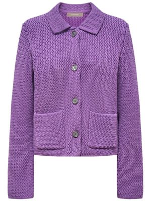 12 STOREEZ chunky-knit cotton cardigan - Purple