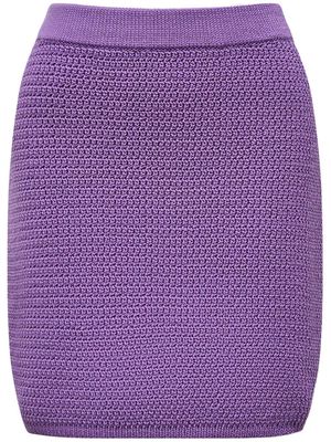 12 STOREEZ chunky-knit cotton pencil skirt - Purple