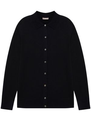 12 STOREEZ classic-collar merino wool cardigan - Black