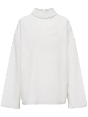 12 STOREEZ collared long-sleeve blouse - White