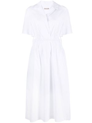 12 STOREEZ cut-out waist midi shirt dress - White