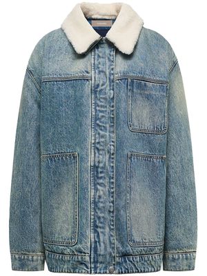 12 STOREEZ detachable-collar denim jacket - Blue