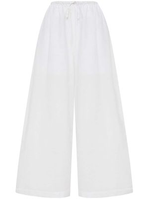 12 STOREEZ drawstring-waist straight-leg trousers - White