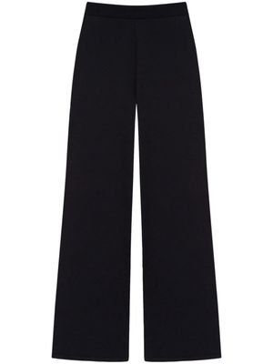 12 STOREEZ elasticated fine-knit wide-leg trousers - Black