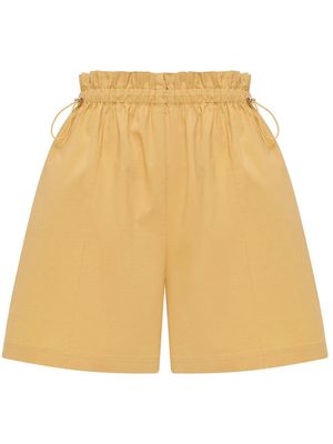 12 STOREEZ elasticated-waistband cotton-blend shorts - Yellow