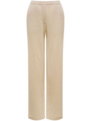 12 STOREEZ fine-knit cashmere straight-leg trousers - Neutrals