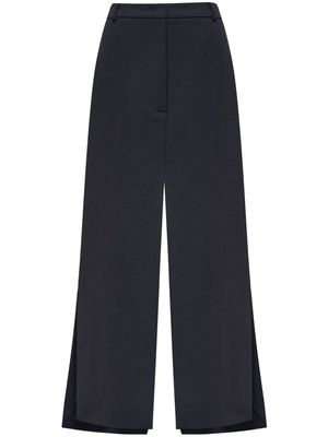 12 STOREEZ front-slit tailored midi skirt - Black