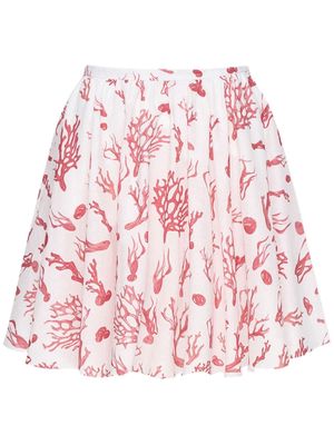 12 STOREEZ graphic-print pleated skirt - Pink