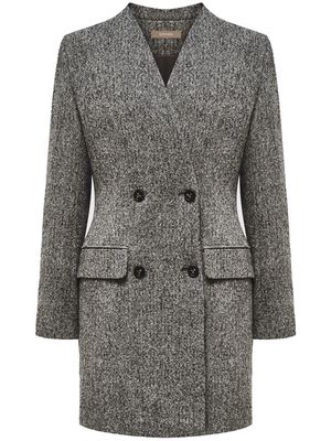 12 STOREEZ herringbone wool blazer dress - Grey