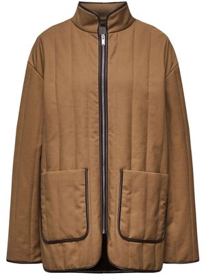 12 STOREEZ high-neck quilted jacket - Brown