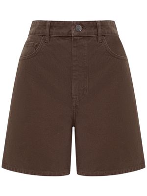 12 STOREEZ high-waisted denim shorts - Brown