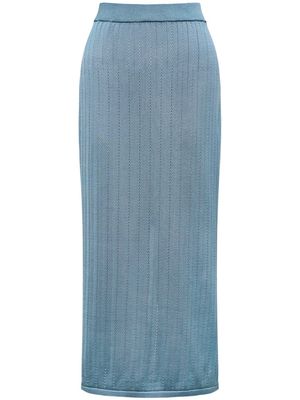 12 STOREEZ high-waisted knitted midi skirt - Blue