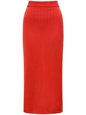 12 STOREEZ high-waisted knitted midi skirt - Red