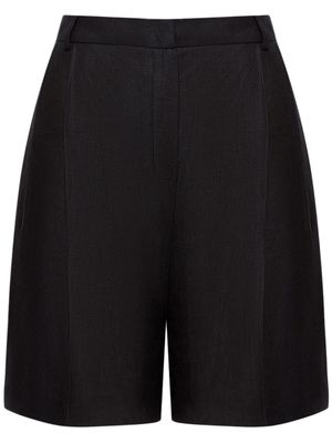 12 STOREEZ high-waisted linen shorts - Black