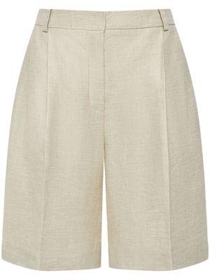 12 STOREEZ high-waisted linen shorts - Neutrals