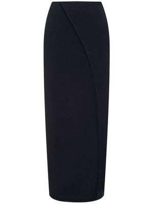 12 STOREEZ jersey-texture side-slit straight skirt - Black