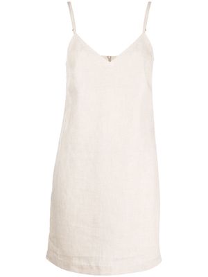 12 STOREEZ linen slip mini dress - Neutrals