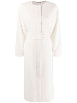 12 STOREEZ long-sleeved belted dress - White