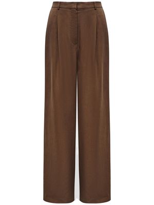 12 STOREEZ lyocell palazzo trousers - Brown