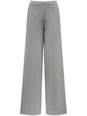 12 STOREEZ mélange knitted wide-leg trousers - Grey