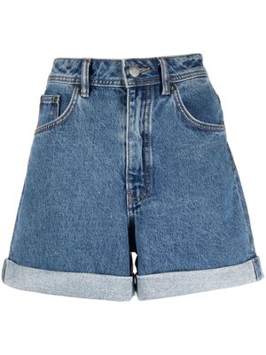 12 STOREEZ mid-wash denim shorts - Blue