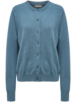 12 STOREEZ mother-of-pearl button cashmere cardigan - Blue