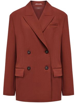 12 STOREEZ notched-lapels double-breasted blazer - Red