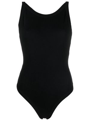 12 STOREEZ Open-back cotton bodysuit - Black