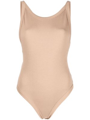 12 STOREEZ Open-back cotton bodysuit - Neutrals