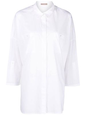 12 STOREEZ oversize lightweight cotton shirt - White