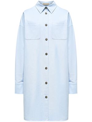 12 STOREEZ oversized cotton shirt dress - Blue