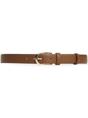 12 STOREEZ pebbled leather belt - Brown