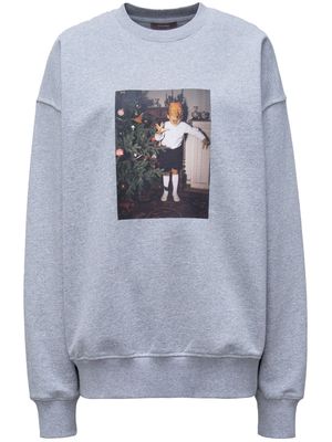 12 STOREEZ photo-print cotton sweatshirt - Grey