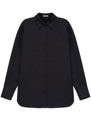 12 STOREEZ pointed-collar button-up shirt - Black