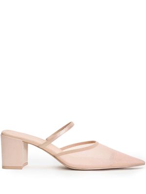 12 STOREEZ pointed-toe mesh mules - Neutrals
