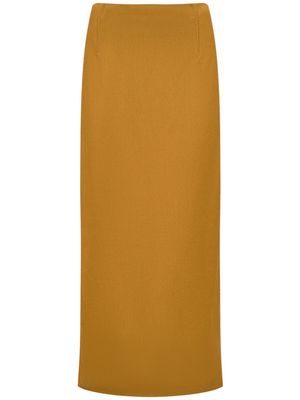 12 STOREEZ rear-slit midi skirt - Yellow